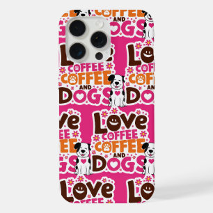Love Coffe and Dogs iPhone 15 Pro Max Case