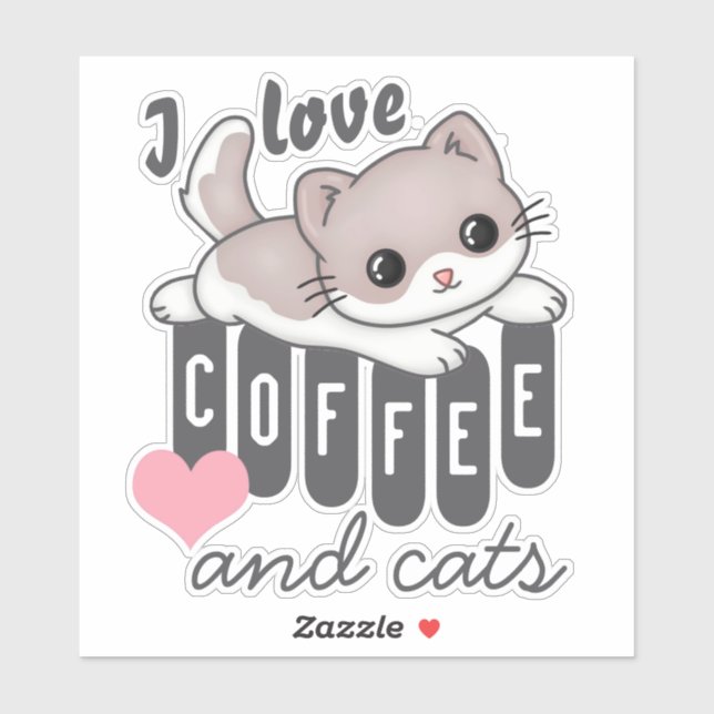 Love Coffee and Cats Cute (Sheet)