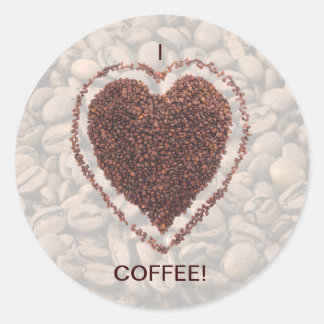 Love Coffee Classic Round Sticker