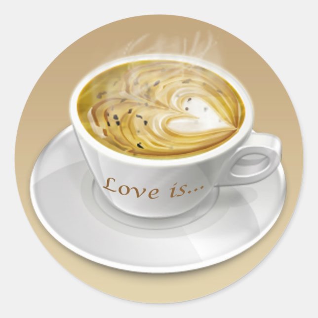 Love coffee cup Sticker (Front)