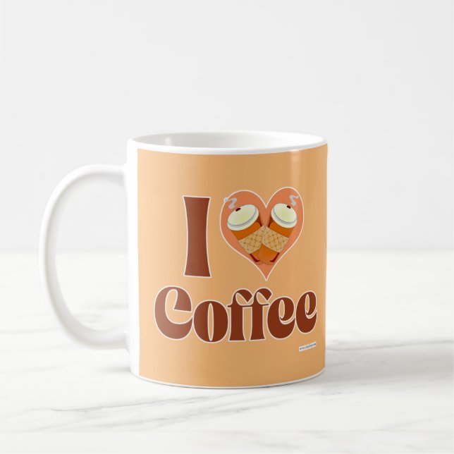 Love Coffee Fun Heart Design Motto Mug (Left)