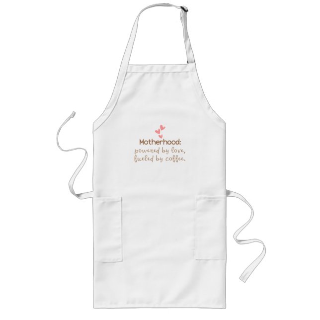 Love & Coffee Mum Life Typography Print Long Apron (Front)