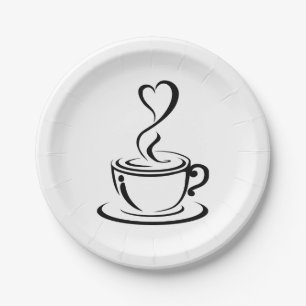Love Coffee Paper Plate