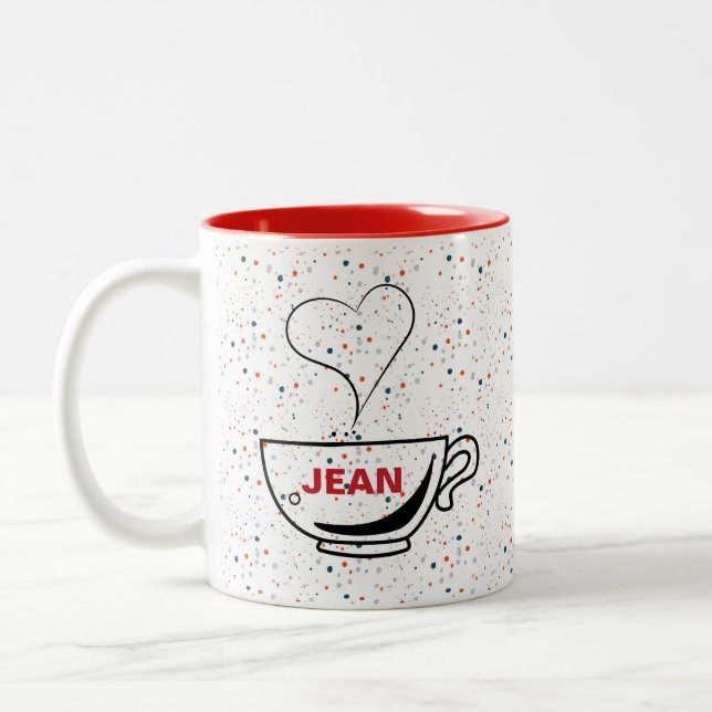 Love Coffee Personalised Two-Tone Coffee Mug (Left)