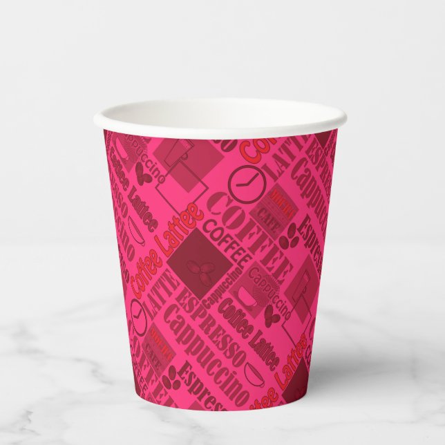 Love coffee pouf paper cups (Front)