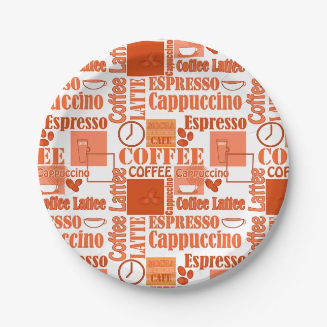Love coffee pouf paper plate (Front)