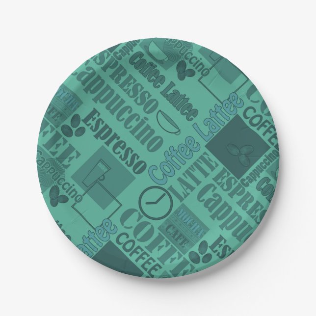 Love coffee pouf paper plate (Front)