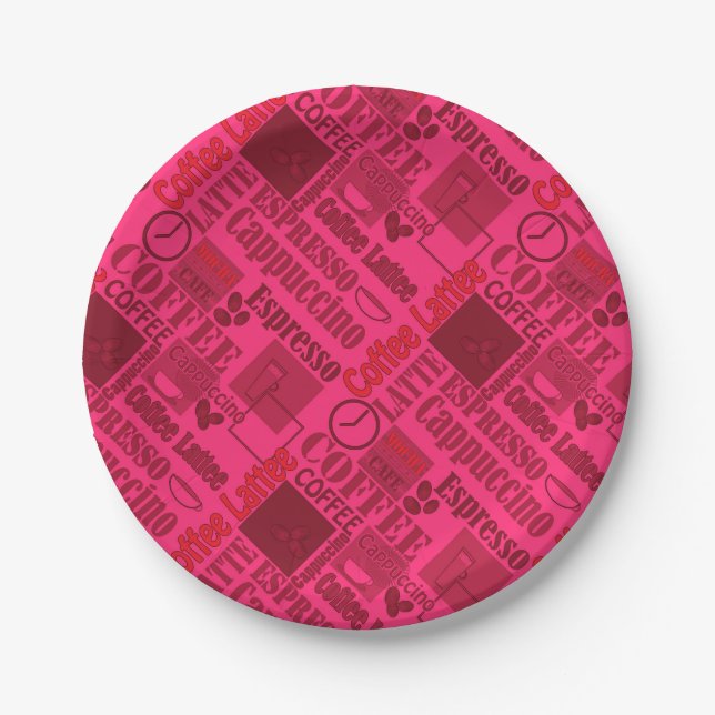 Love coffee pouf paper plate (Front)