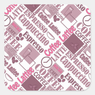 Love coffee square sticker