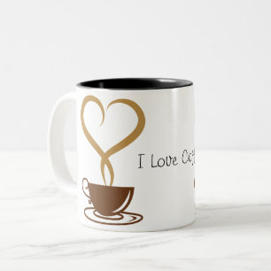Love Coffee Two-Tone Coffee Mug