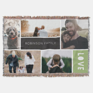 Love Collage 5 Photo Throw Blanket