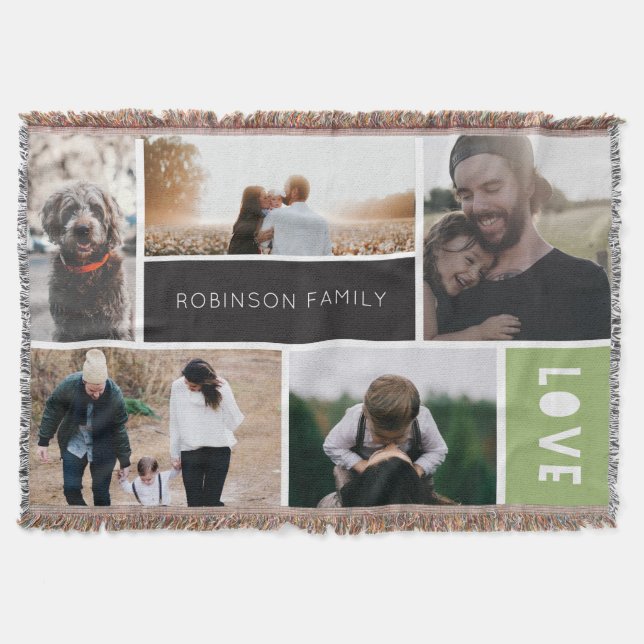 Love Collage 5 Photo Throw Blanket (Front)