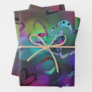 LOVE Collage in Bold Colors Wrapping Paper Sheet