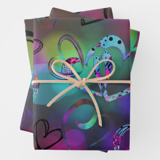 LOVE Collage in Bold Colours Wrapping Paper Sheet