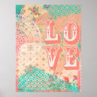 Love Collage Mixed Media Art Artist Print