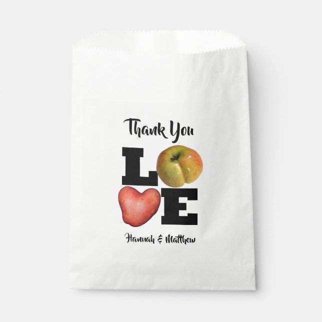 LOVE Collection Apple Potato Favour Bag (Front)