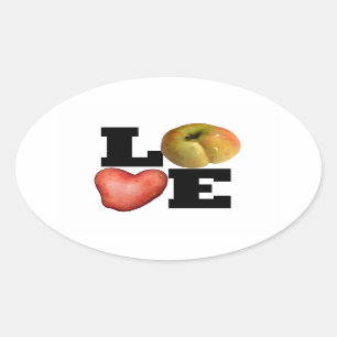 LOVE Collection Heart Potato Oval Sticker