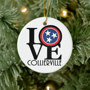 LOVE Collierville Tennessee Ceramic Tree Decoration