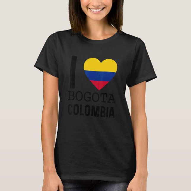 Love Colombia Bogotá Souvenir Flag Map Colombian C T-Shirt (Front)