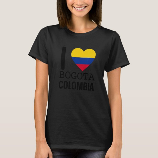 Love Colombia Bogotá Souvenir Flag Map Colombian C T-Shirt (Front)