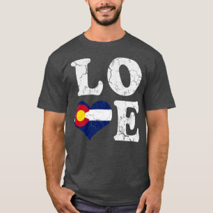 Love Colorado Flag Home Family Vintage Fade T-Shirt
