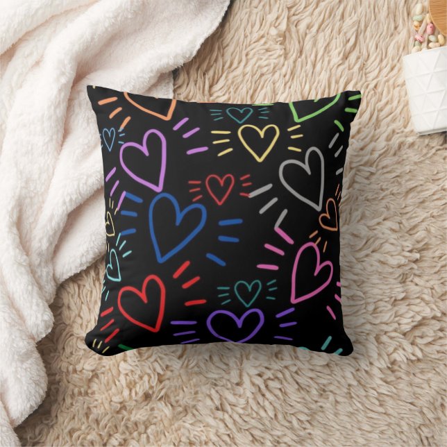 Love Colored Hearts Cushion (Blanket)