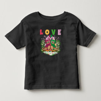 LOVE COLORFUL LOVELY CUTE ADORABLE OWLS TODDLER T-Shirt