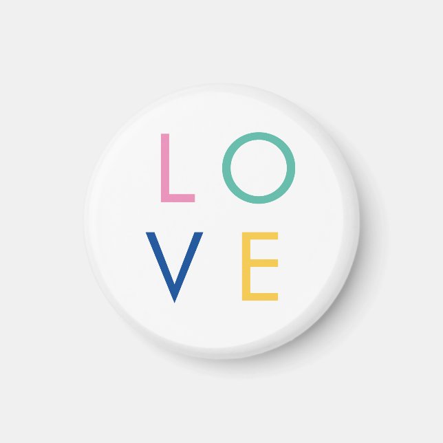 LOVE colorful valentine typography Magnet (Front)