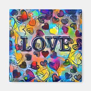 Love Colourful Abstract Magnet