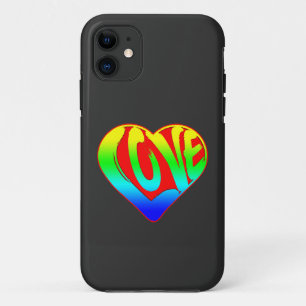 Love Colourful Heart Valentines Day iPhone 11 Case