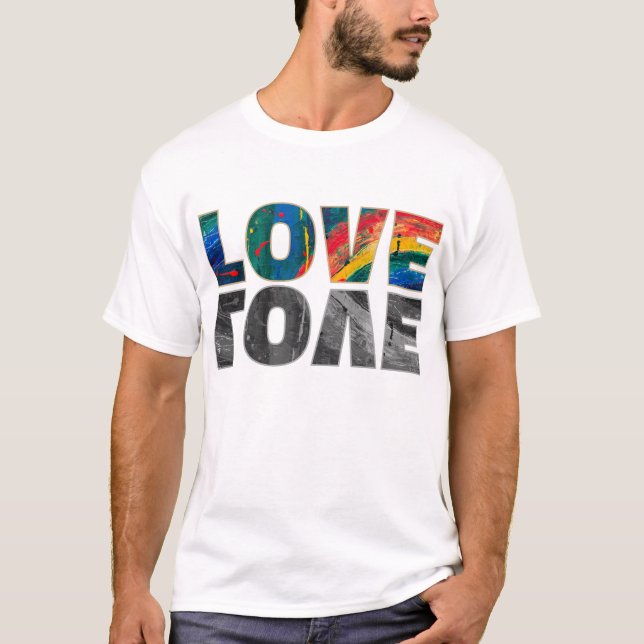 Love Colourful Rainbow Abstract Art Letters T-Shirt (Front)