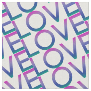 Love Colourful Rainbow Fabric