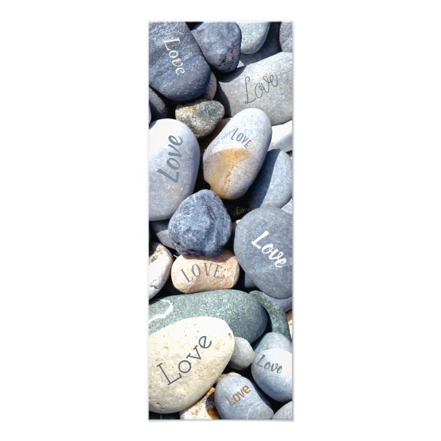 LOVE Colourful Stylish Natural Pebble Stones Photo Print (Front)