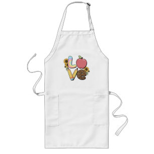 Love - Colourful Teacher Design with Apple & Penci Long Apron