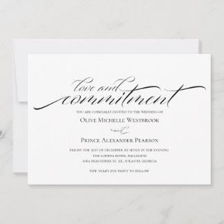 Love & Commitment | Black & White Wedding Invite