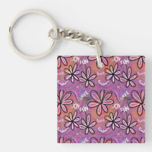 Love Compassion, Joy, Peace For Humanity Key Ring