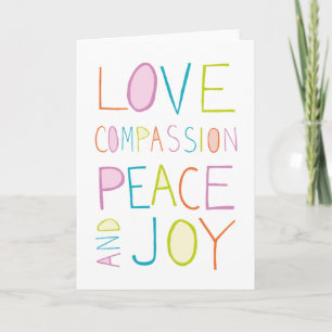 Love, Compassion, Peace, Joy Holiday Card