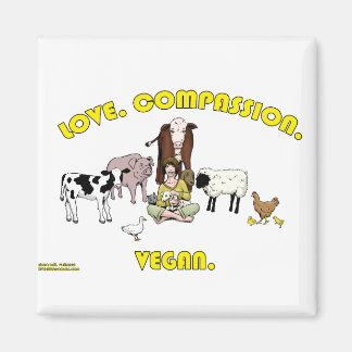 Love. Compassion. Vegan. Magnet