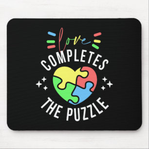 Love Completes The Puzzle Autism Awareness Quote S Mouse Mat