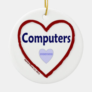 Love Computers Ceramic Tree Decoration