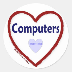 Love Computers Classic Round Sticker
