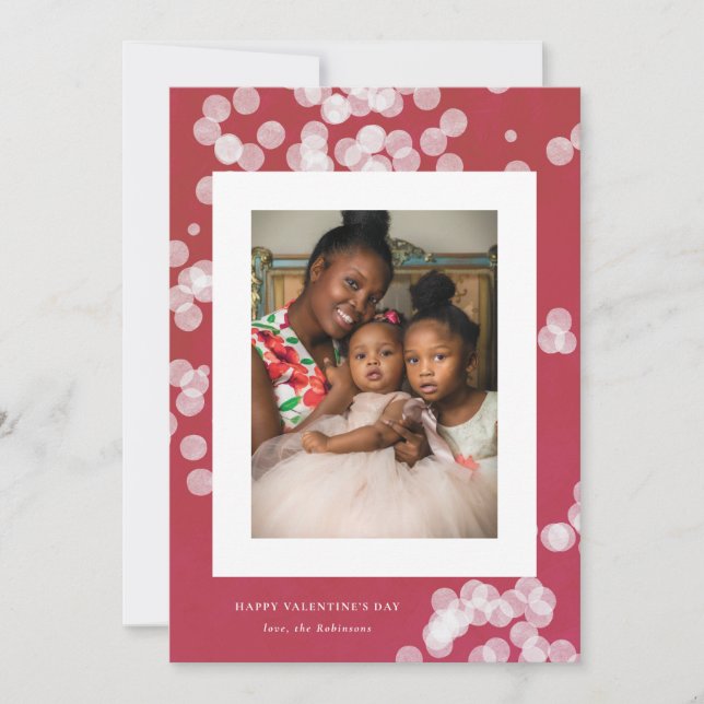 Love Confetti Red Valentine's Day Photo Card (Front)
