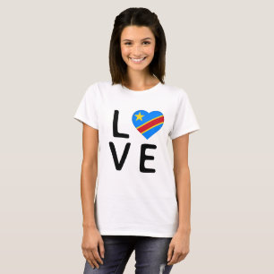 Love - Congo Democratic Republic Flag T-Shirt