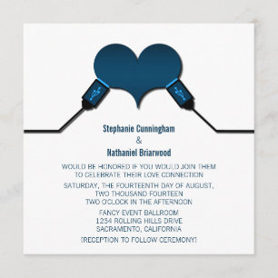 Love Connection USB Wedding Invitation, Blue Invitation
