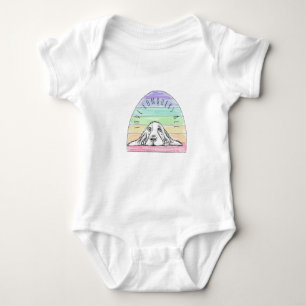love conquers all dog rainbow basset hound  baby bodysuit