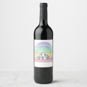 love conquers all dog rainbow basset hound wine label