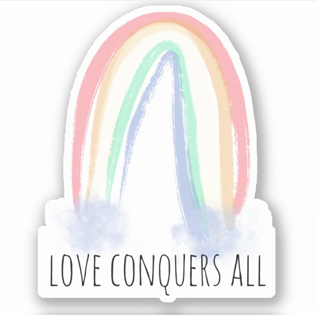 love conquers all rainbow watercolor paint simple (Front)