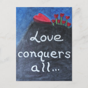 LOVE CONQUERS ALL Valentine Postcard