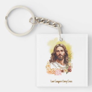 Love Conquers Every Cross- Jesus Key Ring