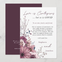 Love Contagious Wedding COVID Postpone PInk Floral